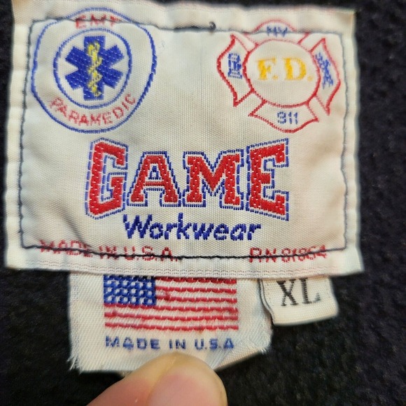 Vintage Game Workwear US Steel Quarter Zip Sweatshirt XL Blue Pullover - Picture 3 of 8